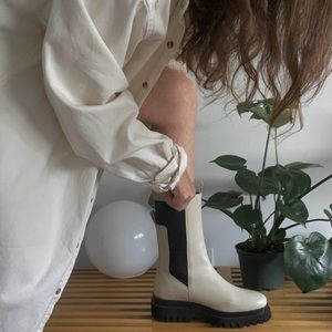 Cream platform COS boots